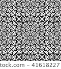 Seamless pattern with black and white circles and eight pointed stars 41618227