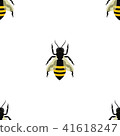 Seamless pattern with bees in chess sequence on white background 41618247