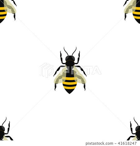 Seamless pattern with bees in chess sequence on white background 41618247