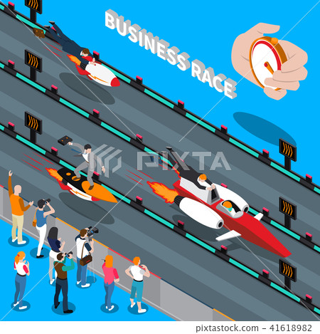 Business Race Isometric Composition Business Race Isometric Composition 41618982