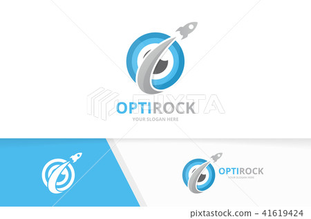Vector eye and rocket logo combination. Optic and airplane symbol or icon. Unique vision and flight 41619424