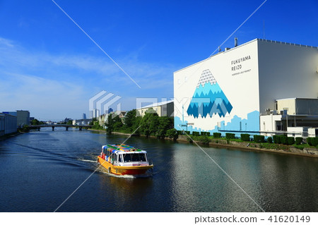 Nagawa運河和遊輪在名古屋市 41620149