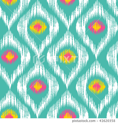 Retro ikat colorful pattern. Retro ikat colorful pattern. 41620358