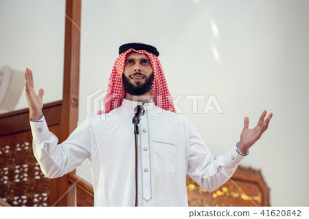 Muslim or the assistant to the imam, calls for prayer, or performing azan. 41620842