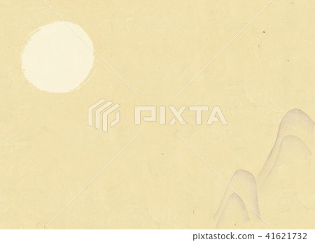 An illustrated background image of a traditional feeling with mountains and suns painted on Korean paper. An illustrated background image of a traditional feeling with mountains and suns painted on Korean paper. 41621732
