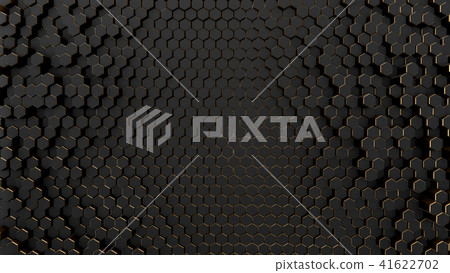 Black abstract field hexagon 41622702