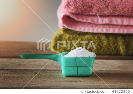 Detergent or washing powder in measuring spoon Detergent or washing powder in measuring spoon 41622890