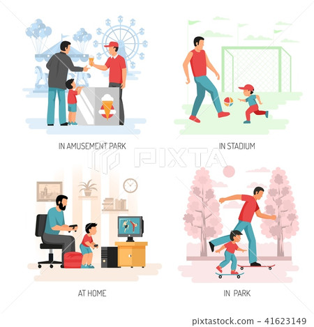 Dad Child Flat Concept Design  41623149