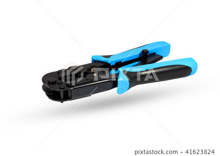 Crimper for RJ-45 and RJ-11 isolated background. 41623824