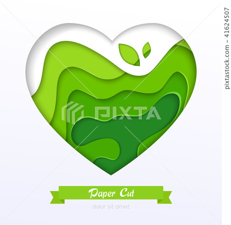 Grass green abstract layout - vector paper cut... - Stock Illustration ...