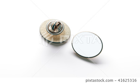 Blank white ellipse gold lapel badge mock up, front back Blank white ellipse gold lapel badge mock up, front back 41625316