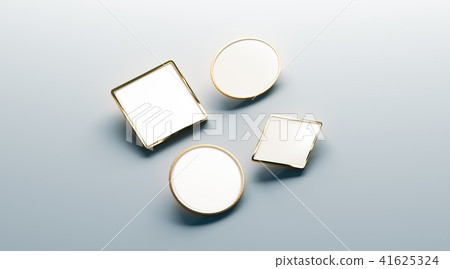Blank white gold lapel badge mock ups set 41625324