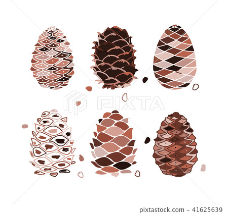 Cedar cone set, sketch for your design 41625639