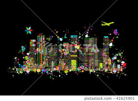 Colorful metropolis, abstract background Colorful metropolis, abstract background 41625901