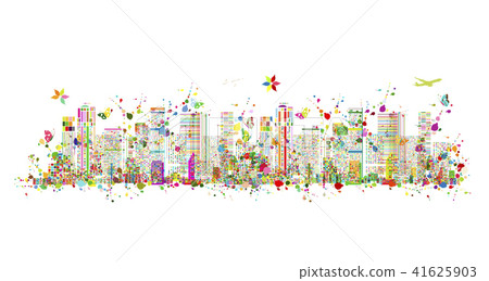 Colorful metropolis, abstract background 41625903