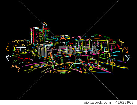 Sketch of traffic road in city for your design Sketch of traffic road in city for your design 41625905