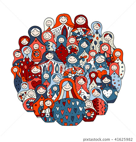 Collection of russian nesting dolls Collection of russian nesting dolls 41625982