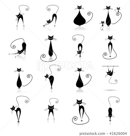 Black cat silhouette collections Black cat silhouette collections 41626004