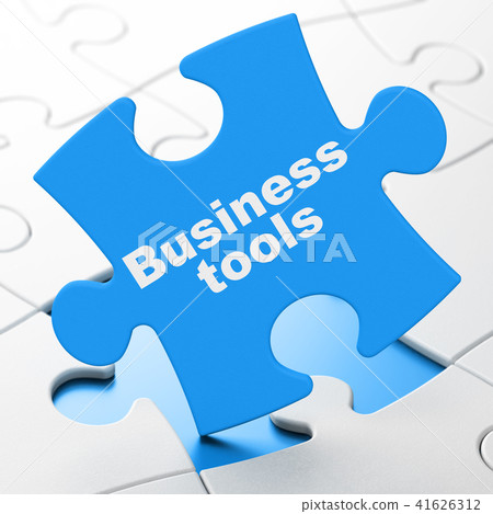 Finance concept: Business Tools on puzzle background 41626312
