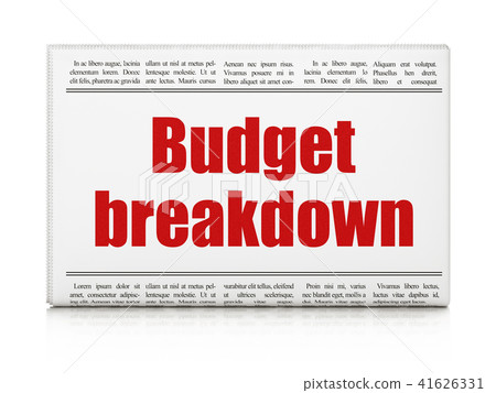 Business concept: newspaper headline Budget Breakdown Business concept: newspaper headline Budget Breakdown 41626331
