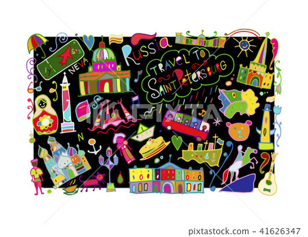 Travel to Saint Petersburg, sketch for your design Travel to Saint Petersburg, sketch for your design 41626347