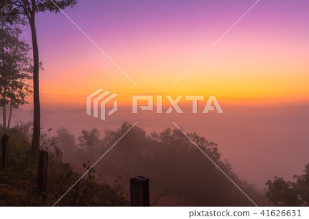 scenery sunrise above the mist 41626631