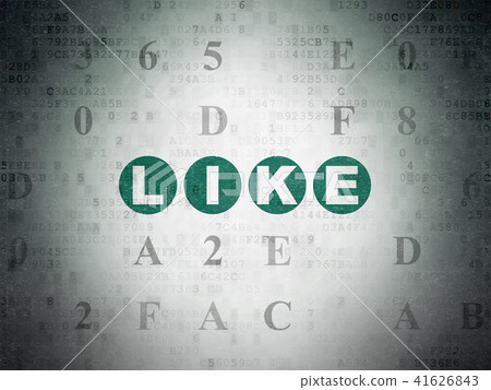 Social network concept: Like on Digital Data Paper background Social network concept: Like on Digital Data Paper background 41626843