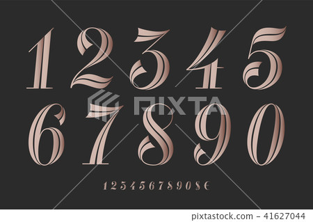Numbers font. Classical elegant font 41627044