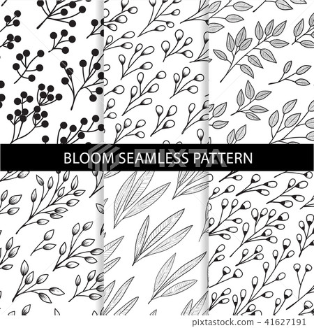 Monochrome vector seamless patterns 41627191