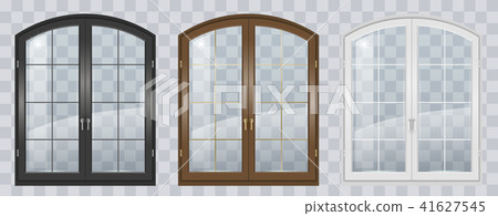 Wooden arched window - Stock Illustration [41627545] - PIXTA