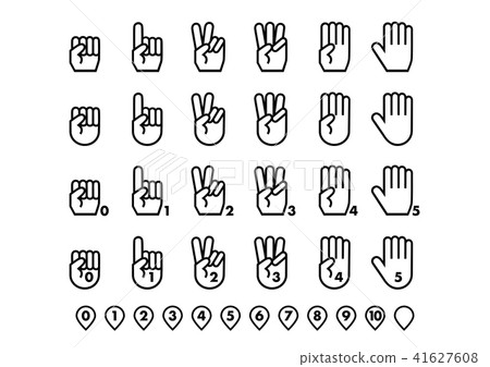 Hand digit illustration icon - Stock Illustration [41627608] - PIXTA