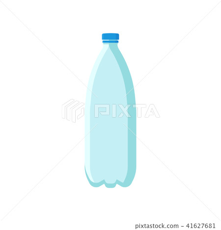 Empty plastic bottle for mineral water or soda drinks. Transparent container for liquids. Flat Empty plastic bottle for mineral water or soda drinks. Transparent container for liquids. Flat 41627681
