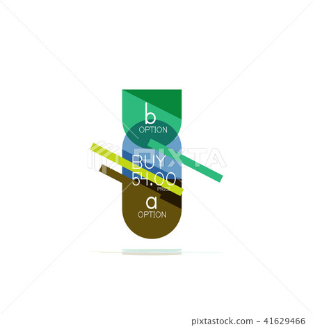 Minimal flat clean abstract option step infographic design element, geometric shapes - round squares 41629466