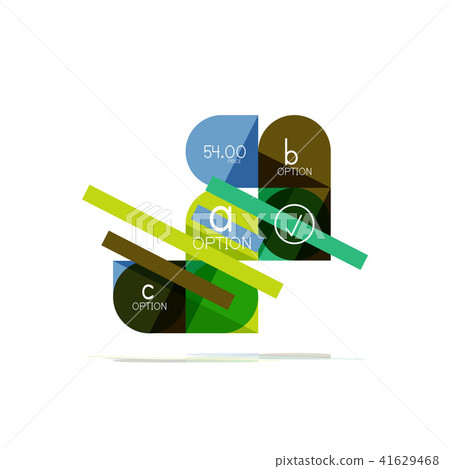 Minimal flat clean abstract option step infographic design element, geometric shapes - round squares 41629468