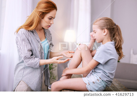 Unhappy young girl crying Unhappy young girl crying 41629713