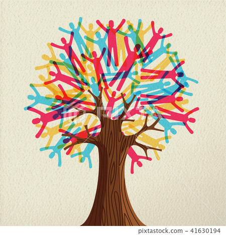 People tree concept for diverse community 41630194