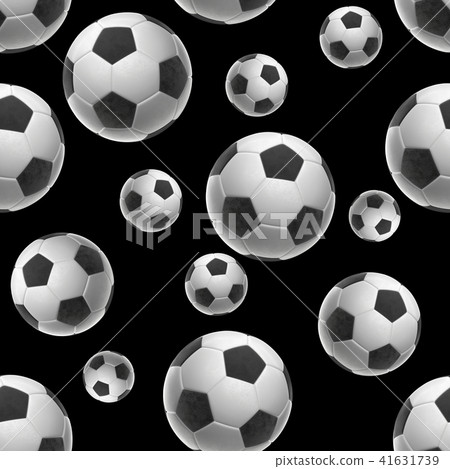 Soccer-balls isolated on black background seamless pattern 3d illustration Soccer-balls isolated on black background seamless pattern 3d illustration 41631739