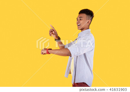 Delighted nice man smiling Delighted nice man smiling 41631903