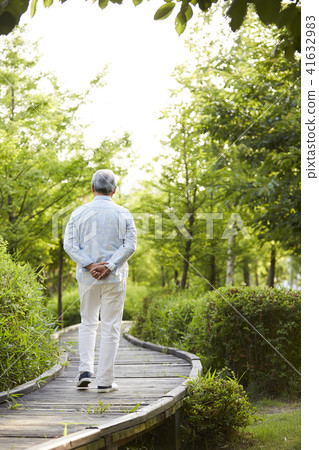 生活，老人，男人，公園 41632983