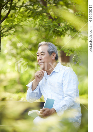 生活，老人，男人，公園 41633015