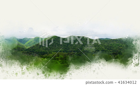 Mountain hill on watercolor painting background. Mountain hill on watercolor painting background. 41634012