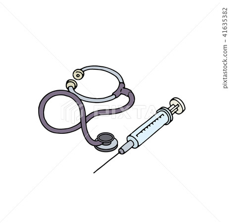 Stethoscope and syringe Stethoscope and syringe 41635382