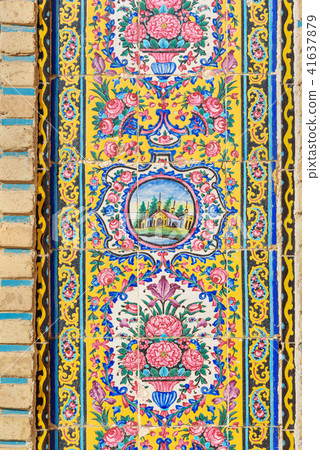 Decorated wall of Nasir Ol-Molk mosque. Shiraz Decorated wall of Nasir Ol-Molk mosque. Shiraz 41637879
