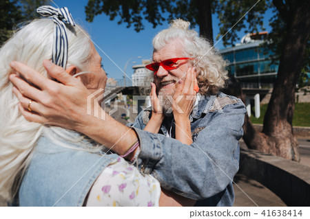 Nice aged couple looking at each other Nice aged couple looking at each other 41638414