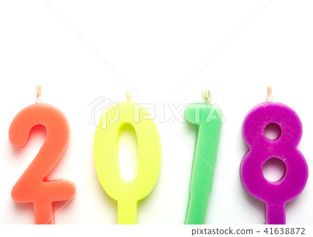 2018 candles color on a white 2018 candles color on a white 41638872