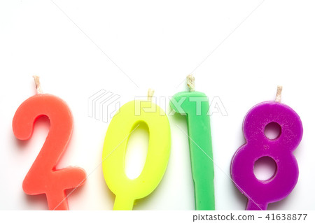 2010 candles color on a white 41638877