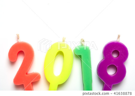 2010 candles color on a white 41638878