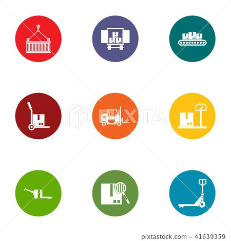Delivery of box icons set, flat style Delivery of box icons set, flat style 41639359