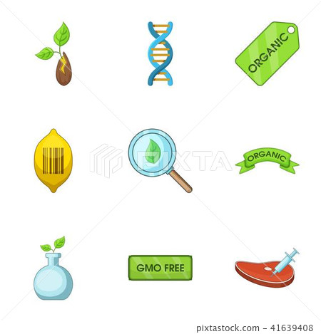 Organic substance icons set, cartoon style Organic substance icons set, cartoon style 41639408