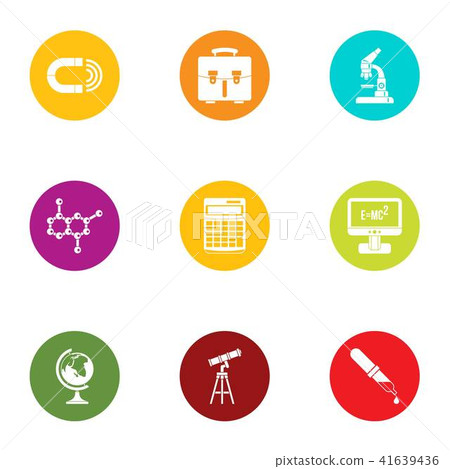 Study of the planet icons set, flat style 41639436